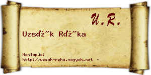 Uzsák Réka névjegykártya