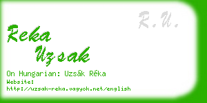 reka uzsak business card